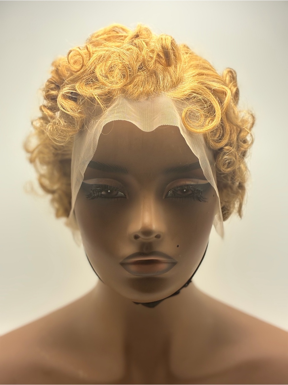Lace Front Blonde curly wig. Human hair